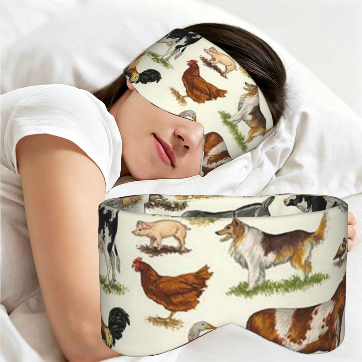 Farming & Agriculture Word Stacks - Maschera per Dormire con Animali da